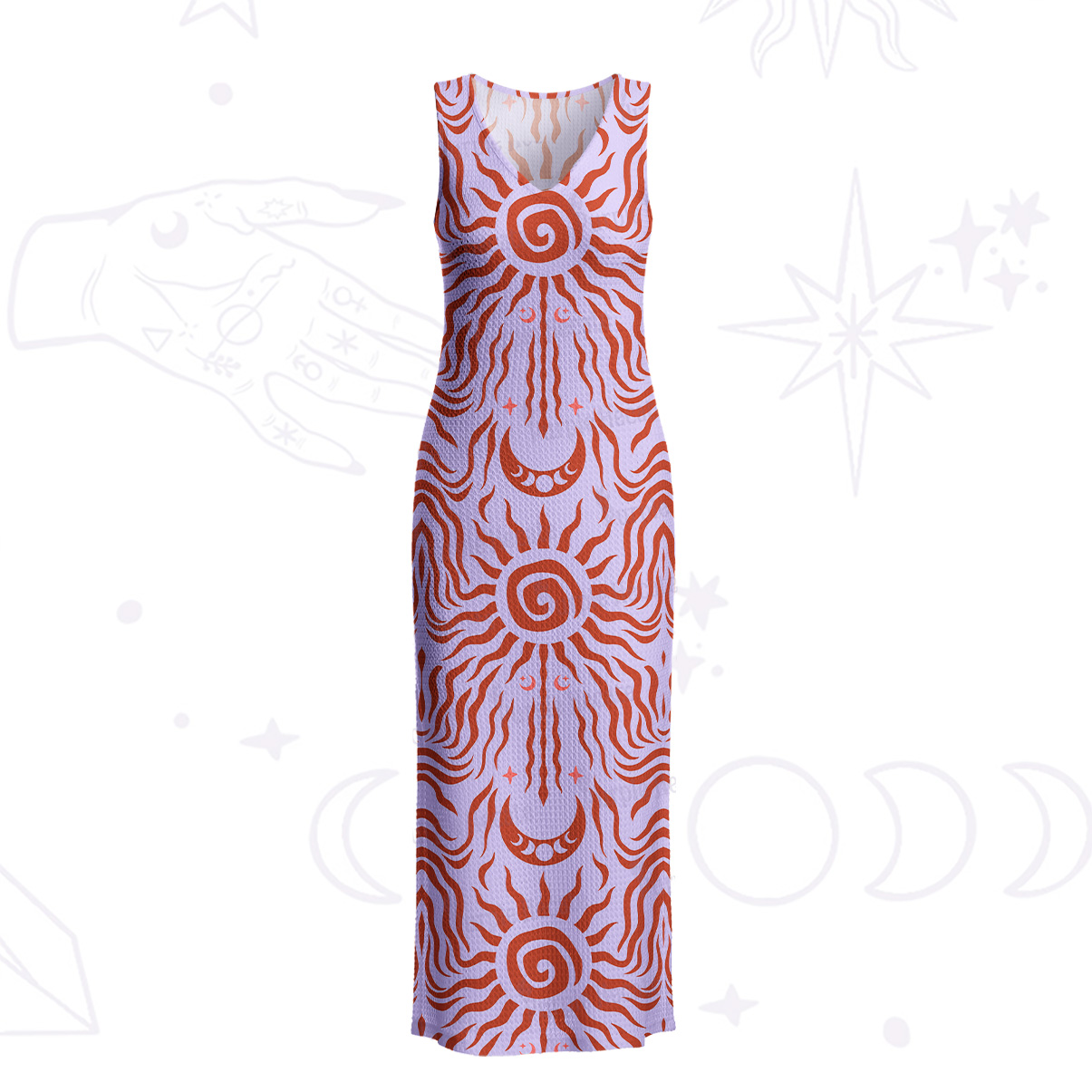 Purplehecate Solar Ritua Crochet Knit Maxi Dress
