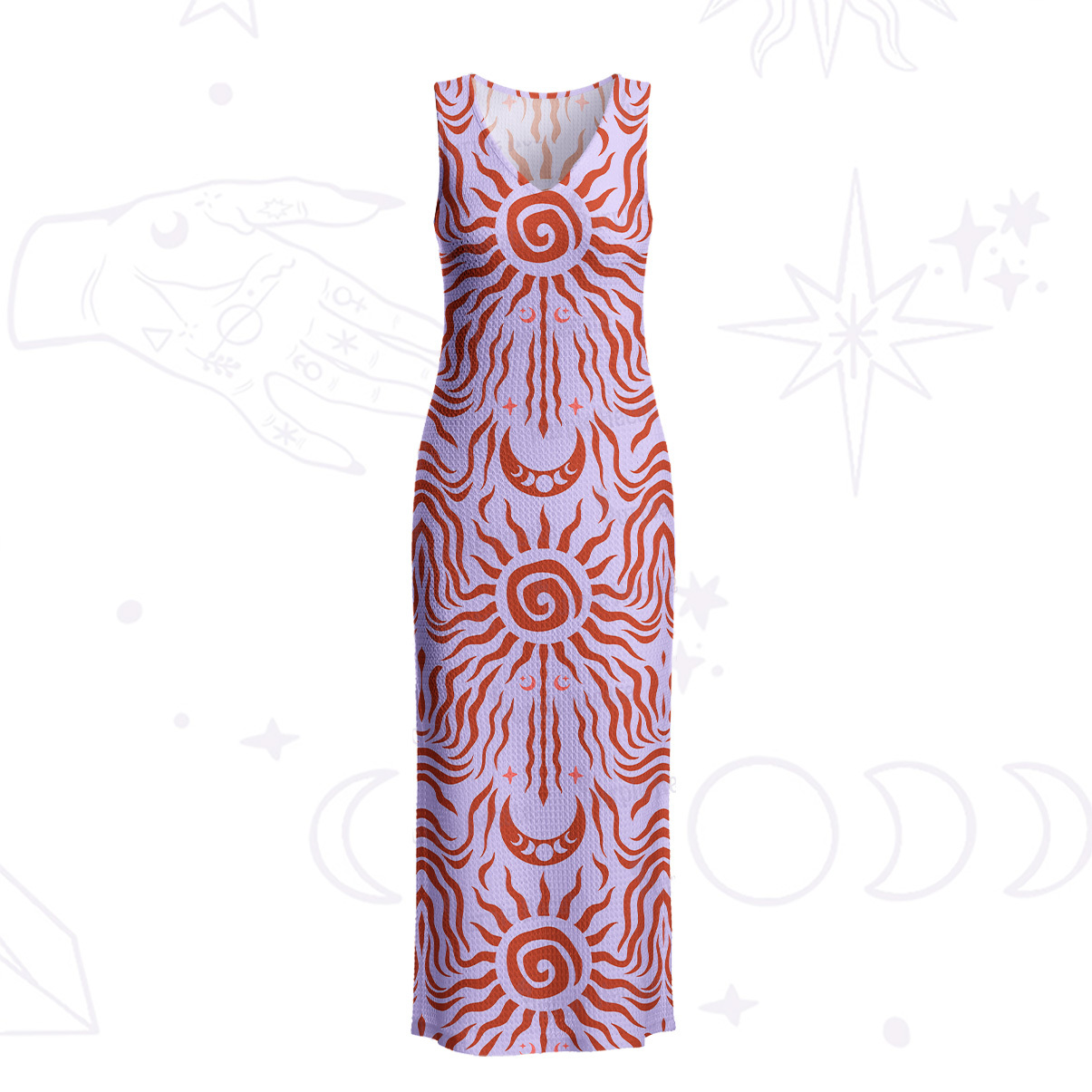 Purplehecate Solar Ritua Crochet Knit Maxi Dress