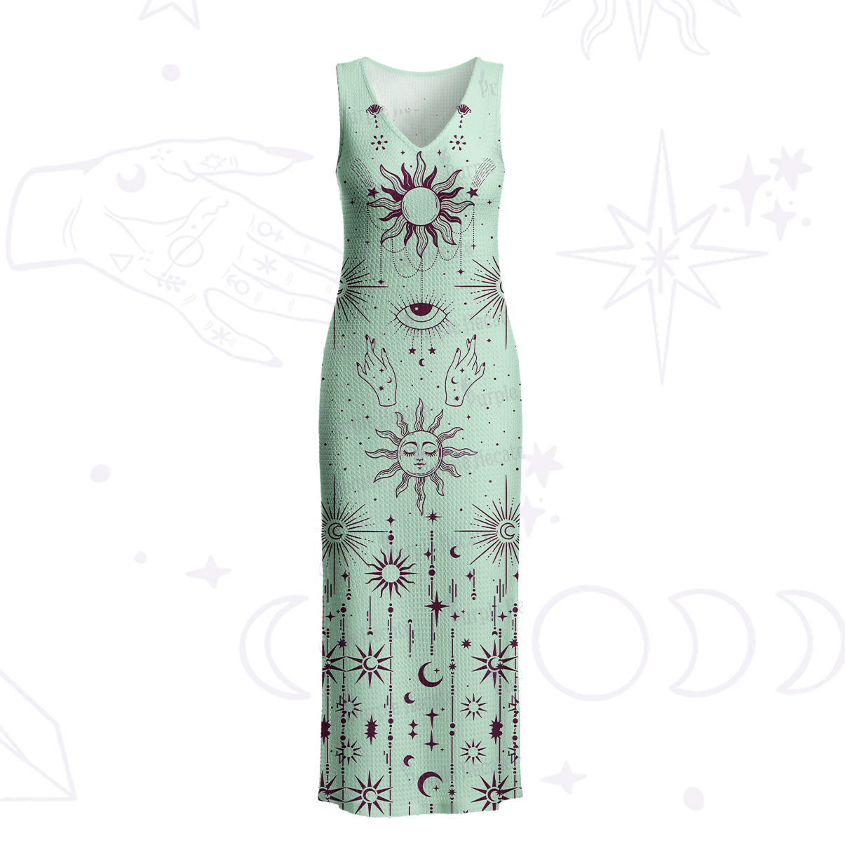 Purplehecate Solar Oracle Crochet Knit Maxi Dress