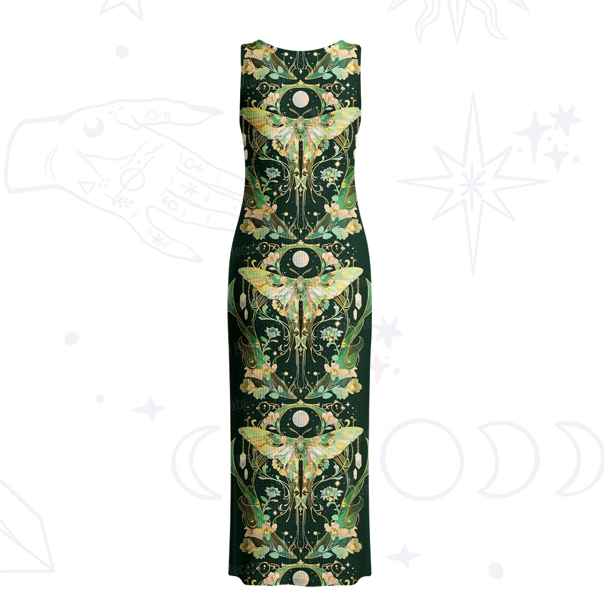 Purplehecate Moon Moth Rave Crochet Knit Maxi Dress
