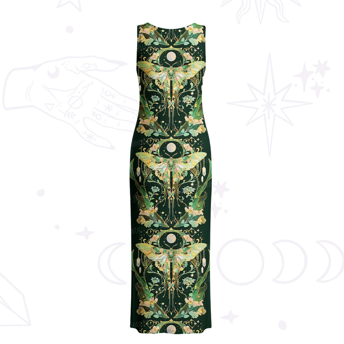 Purplehecate Moon Moth Rave Crochet Knit Maxi Dress