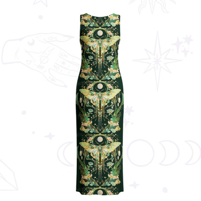 Purplehecate Moon Moth Rave Crochet Knit Maxi Dress