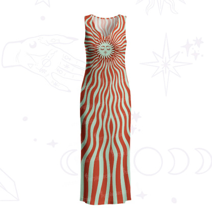 Purplehecate Radiance of the Sun Crochet Knit Maxi Dress