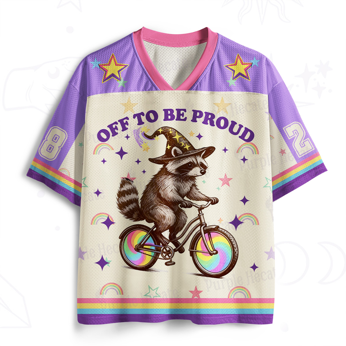 Purplehecate Off To Be Proud Raccon Bike Mesh Jersey
