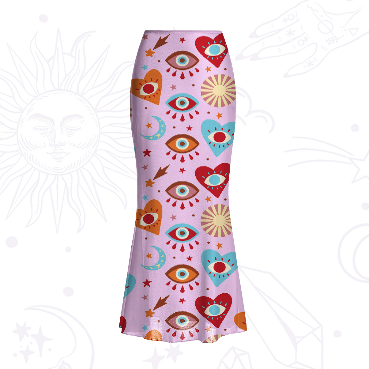 Purplehecate The Enchanted Eye of Love Mesh Mermaid Hem Skirt