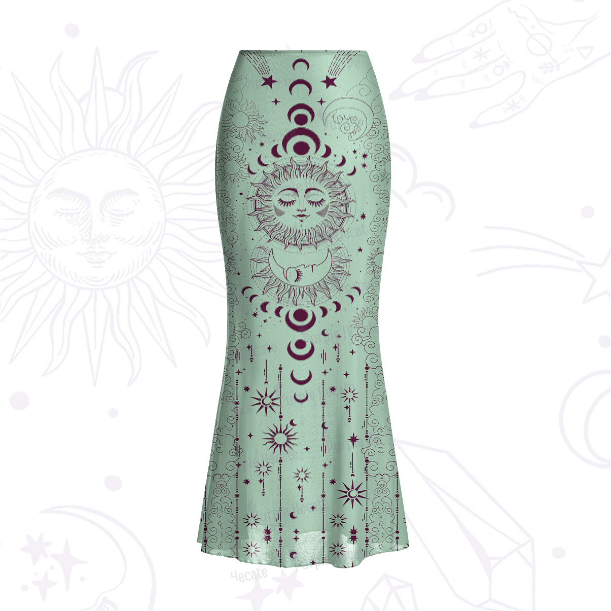 Purplehecate Lunar Eclipse Mesh Mermaid Hem Skirt