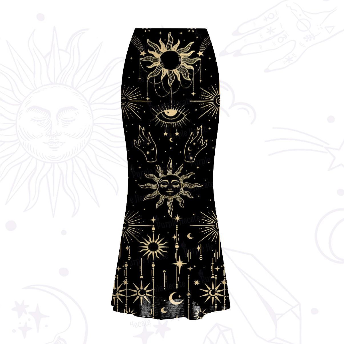 Purplehecate Solar Oracle Mesh Mermaid Hem Skirt