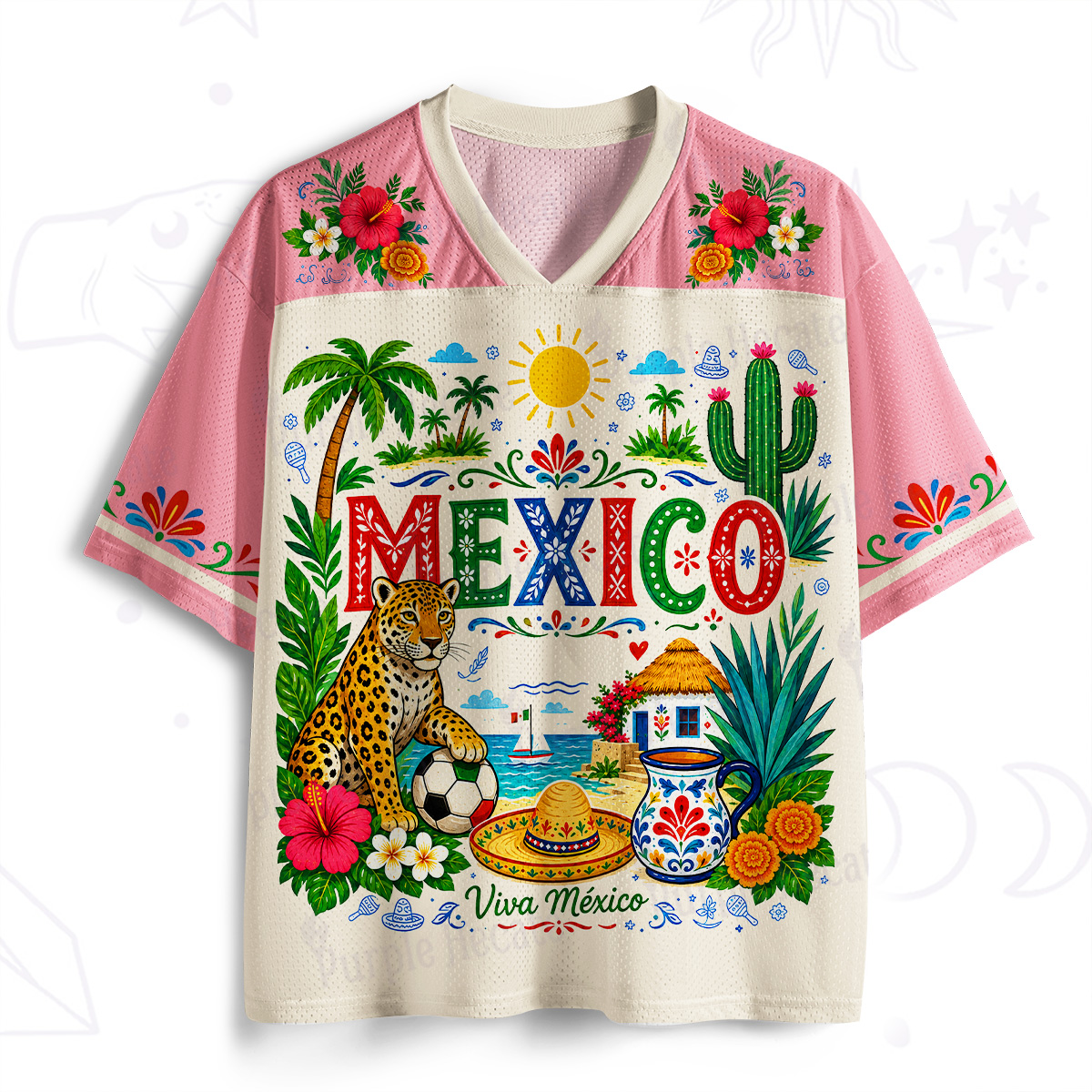 Purplehecate Mexico Fiesta Football Mesh Jersey