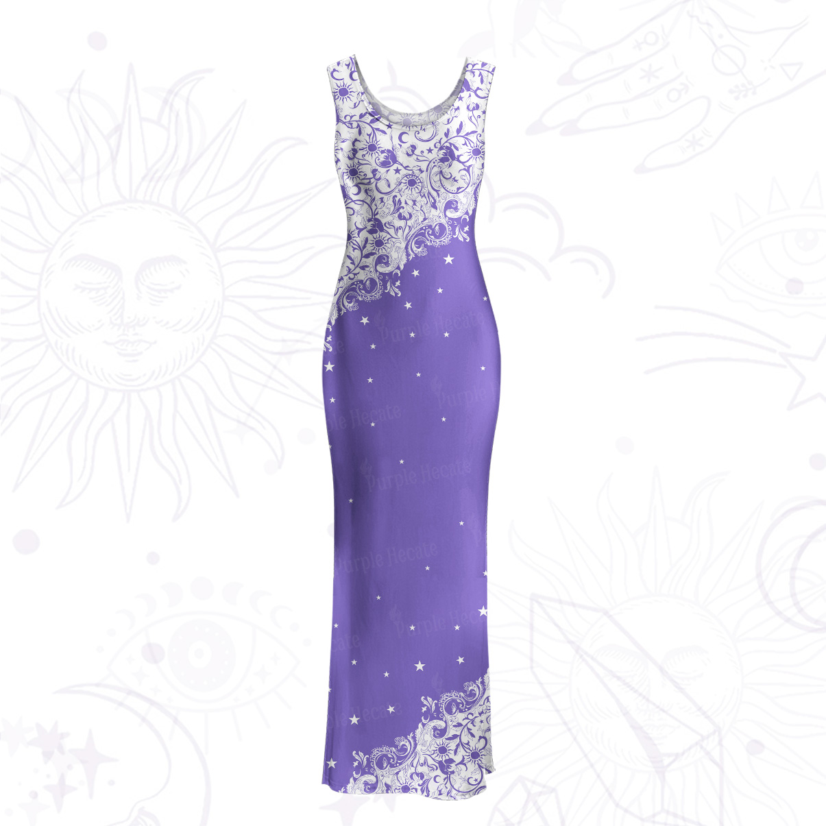 Purplehecate Midnight Star Mesh Maxi Tank Beach Dress