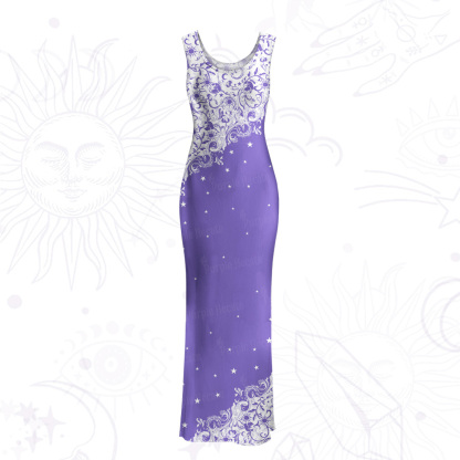 Purplehecate Midnight Star Mesh Maxi Tank Beach Dress