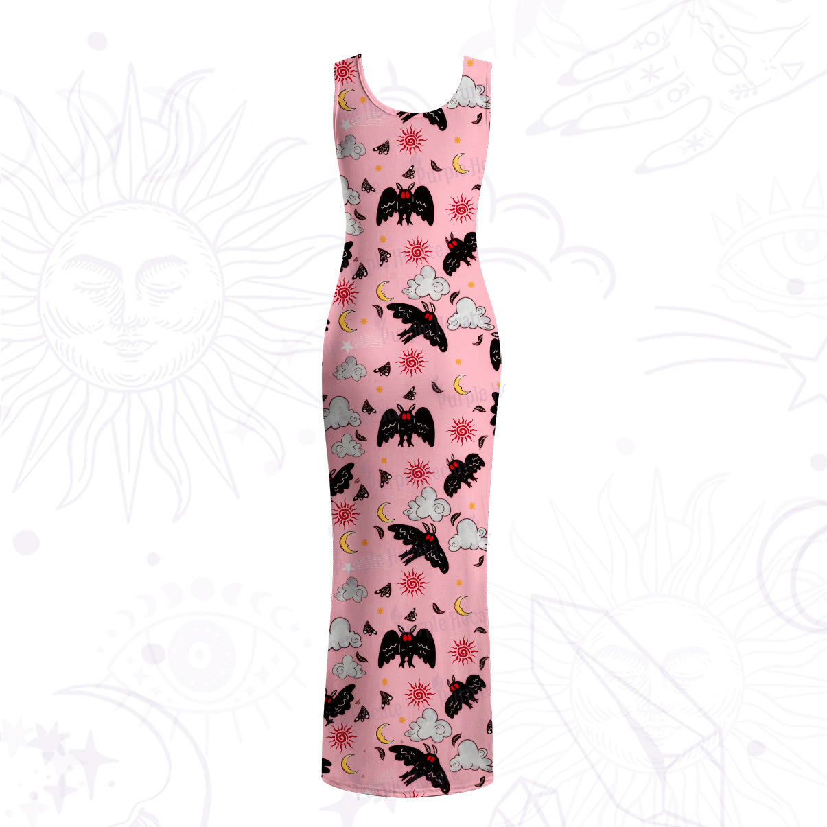 Purplehecate Cryptid Mothman Mesh Maxi Tank Beach Dress