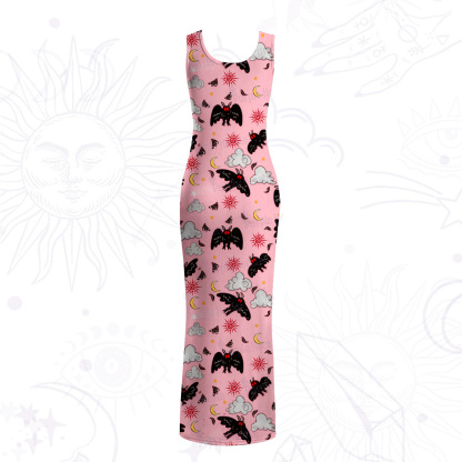 Purplehecate Cryptid Mothman Mesh Maxi Tank Beach Dress