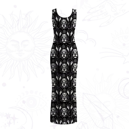Purplehecate Mystic Boston Terrier Mesh Maxi Tank Beach Dress