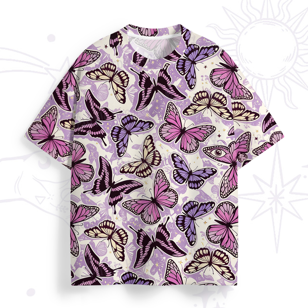 Purplehecate Butterfly Print All Over Print T-Shirt