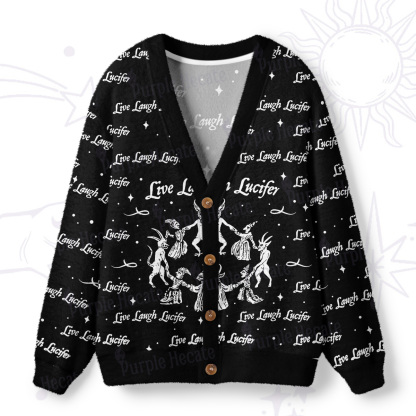 Purplehecate Live Laugh Lucifer Ugly Cardigan Sweaters