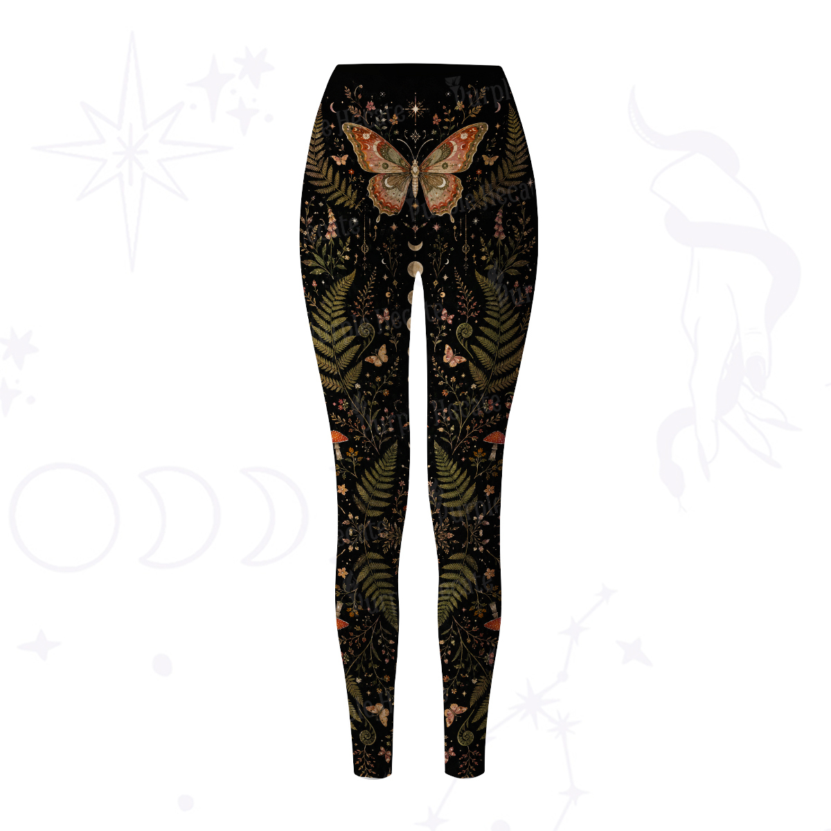 Purplehecate Moon Moth in the Enchanted Forest Yoga Pants