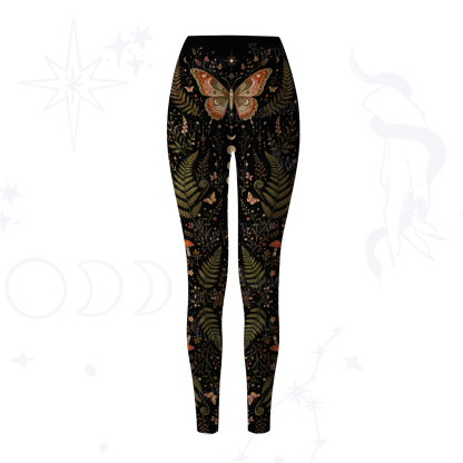Purplehecate Moon Moth in the Enchanted Forest Yoga Pants