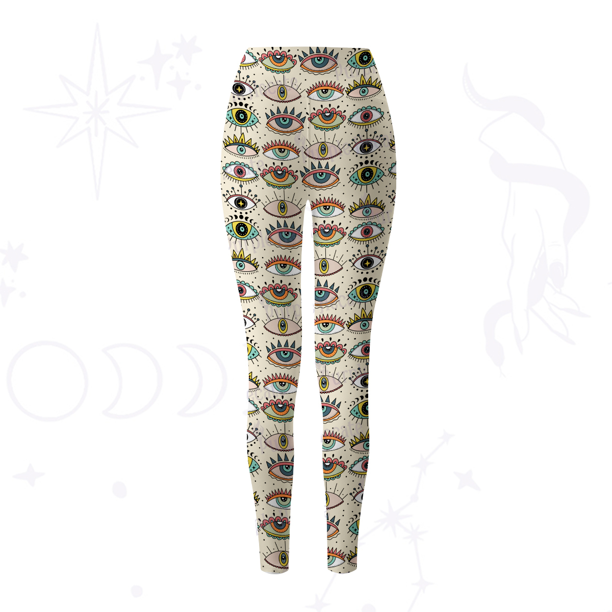 Purplehecate Evil Eye Pattern Yoga Pants