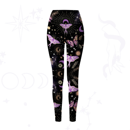 Purplehecate Starry Night Lunar Moth Yoga Pants