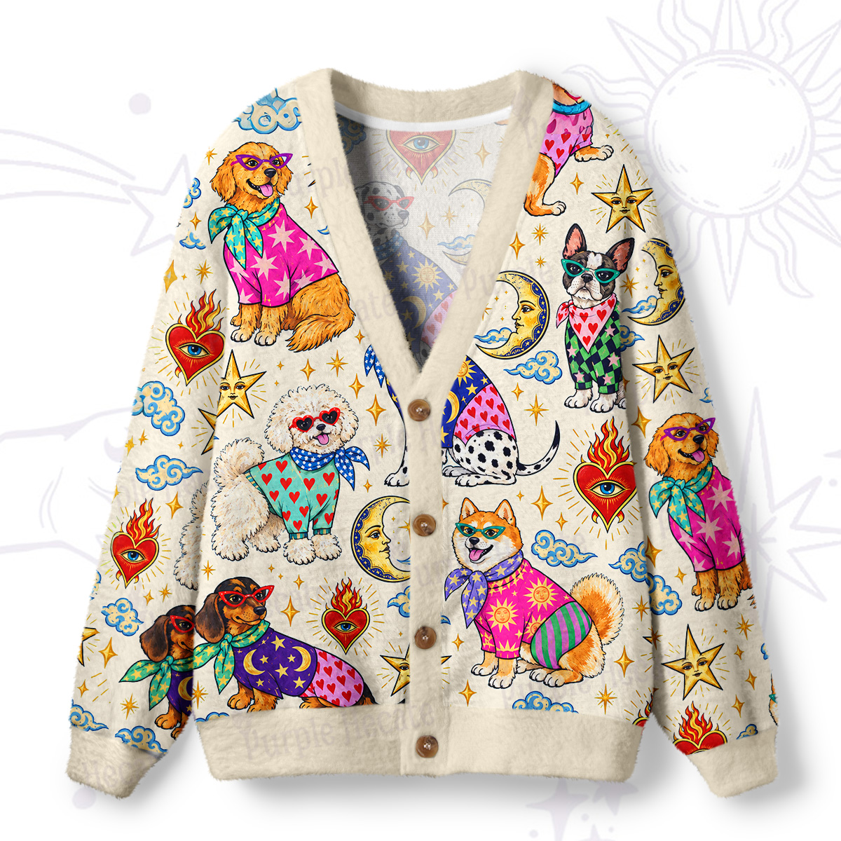 Purplehecate Puppy Fashion Show Ugly Cardigan Sweaters