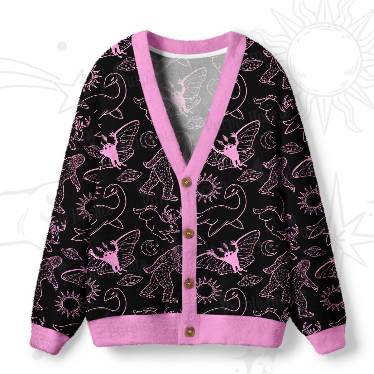 Purplehecate Cryptid Ugly Cardigan Sweaters