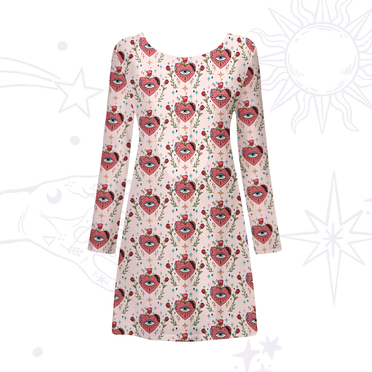 Purplehecate Mystic Eye Beachwear Cover-Up Dress