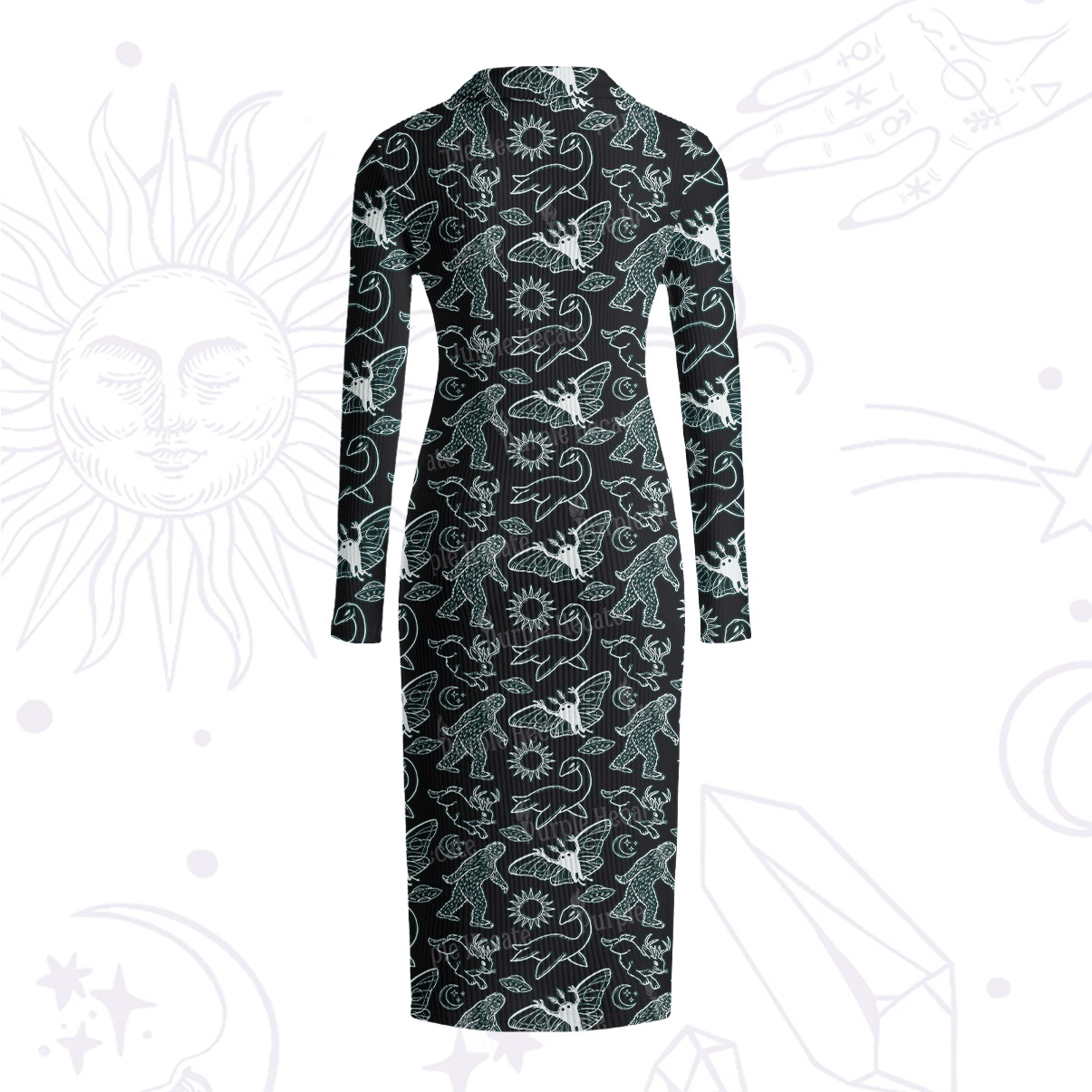 Purplehecate Cryptid Ribbed Knit Dress