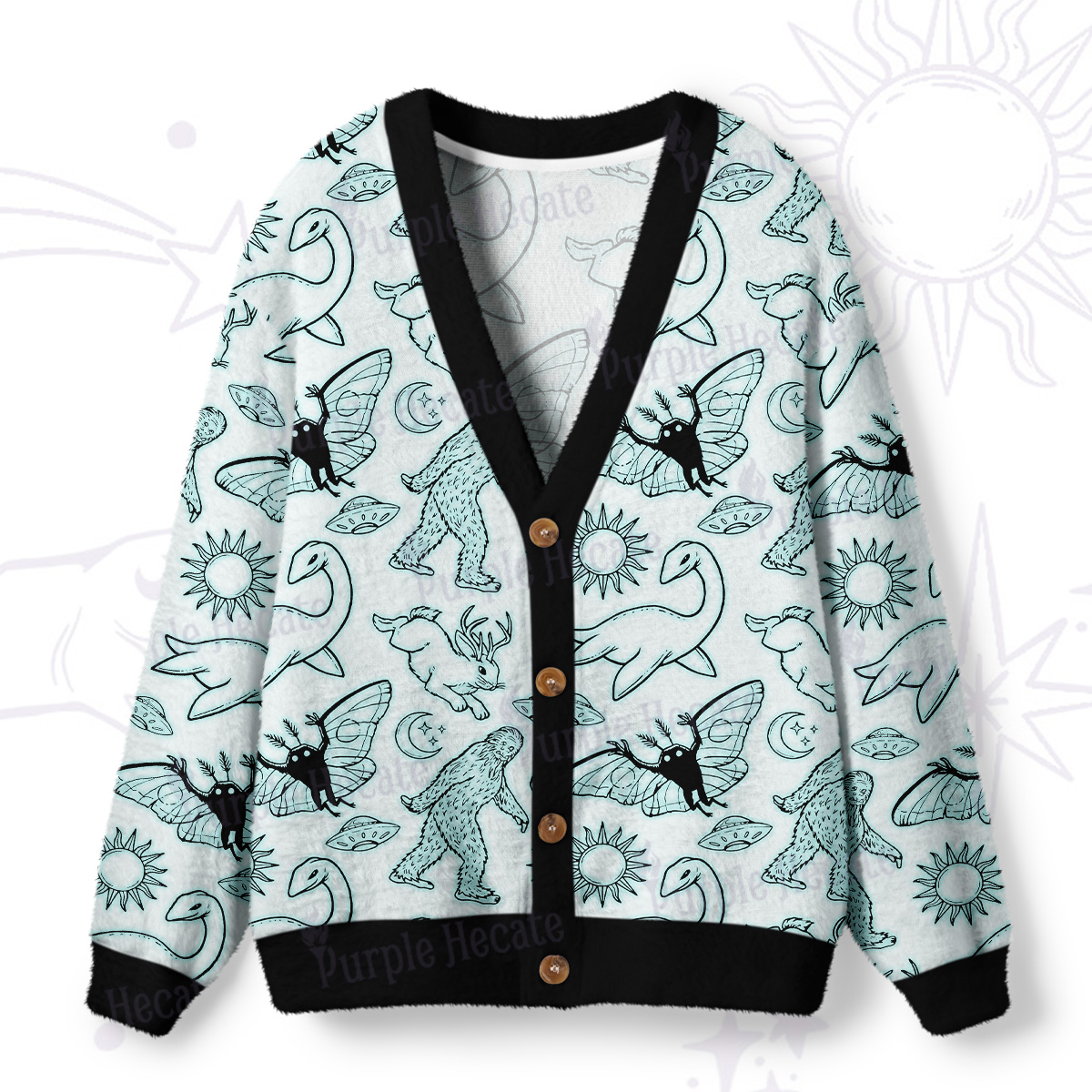 Purplehecate Cryptid Ugly Cardigan Sweaters
