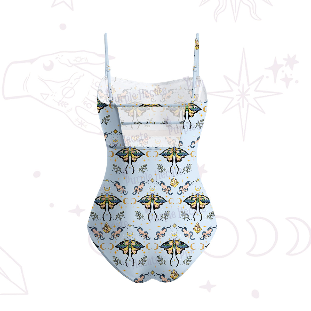 Purplehecate Mystical Moth Slim-Strap Swimsuit