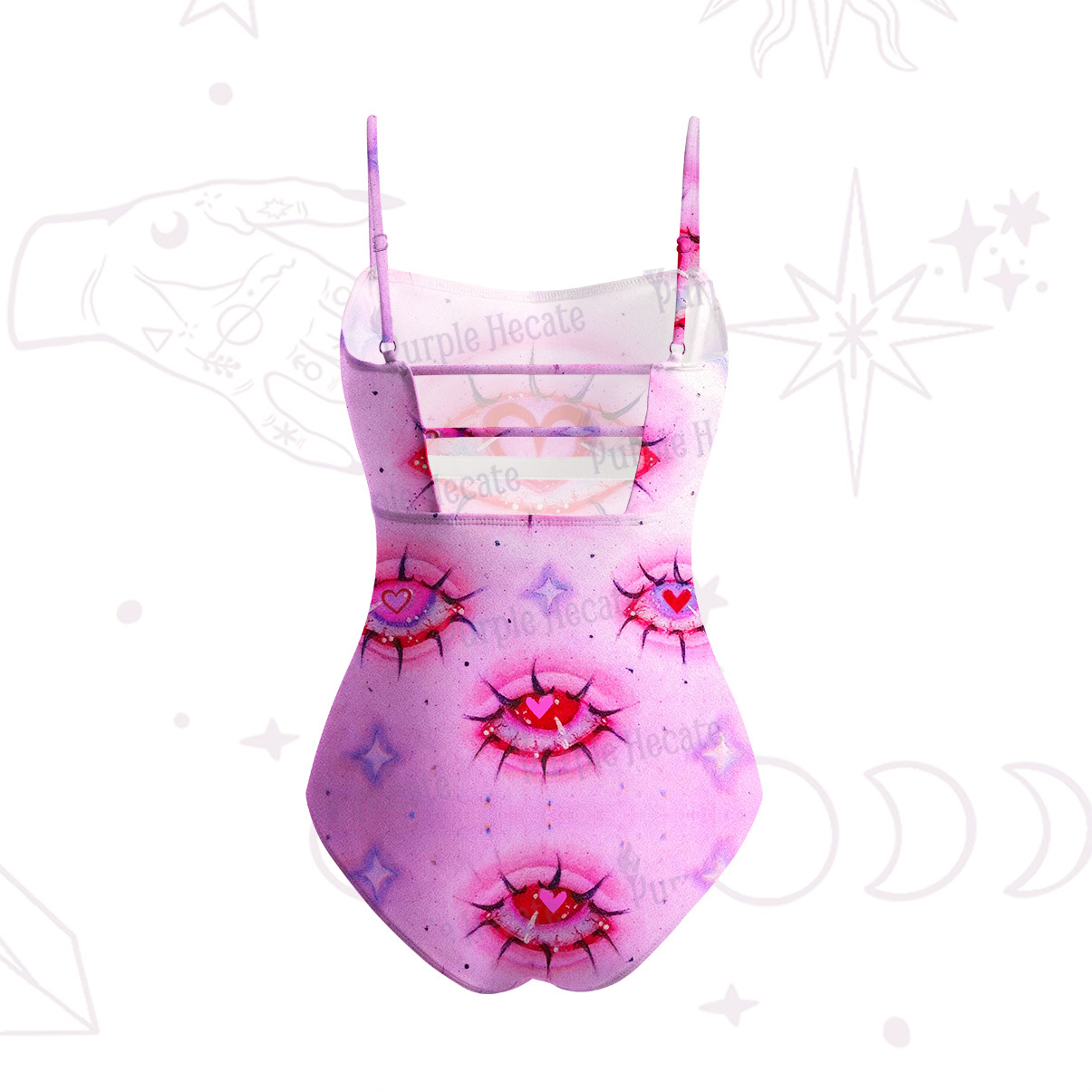 Purplehecate Mystic Love-Eye Slim-Strap Swimsuit