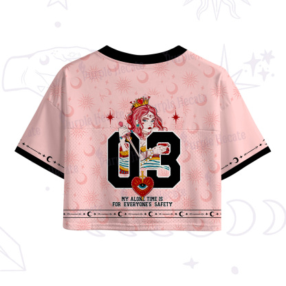 Purplehecate My Alone Time Is For Everyone's Safety Crop Sports Jersey