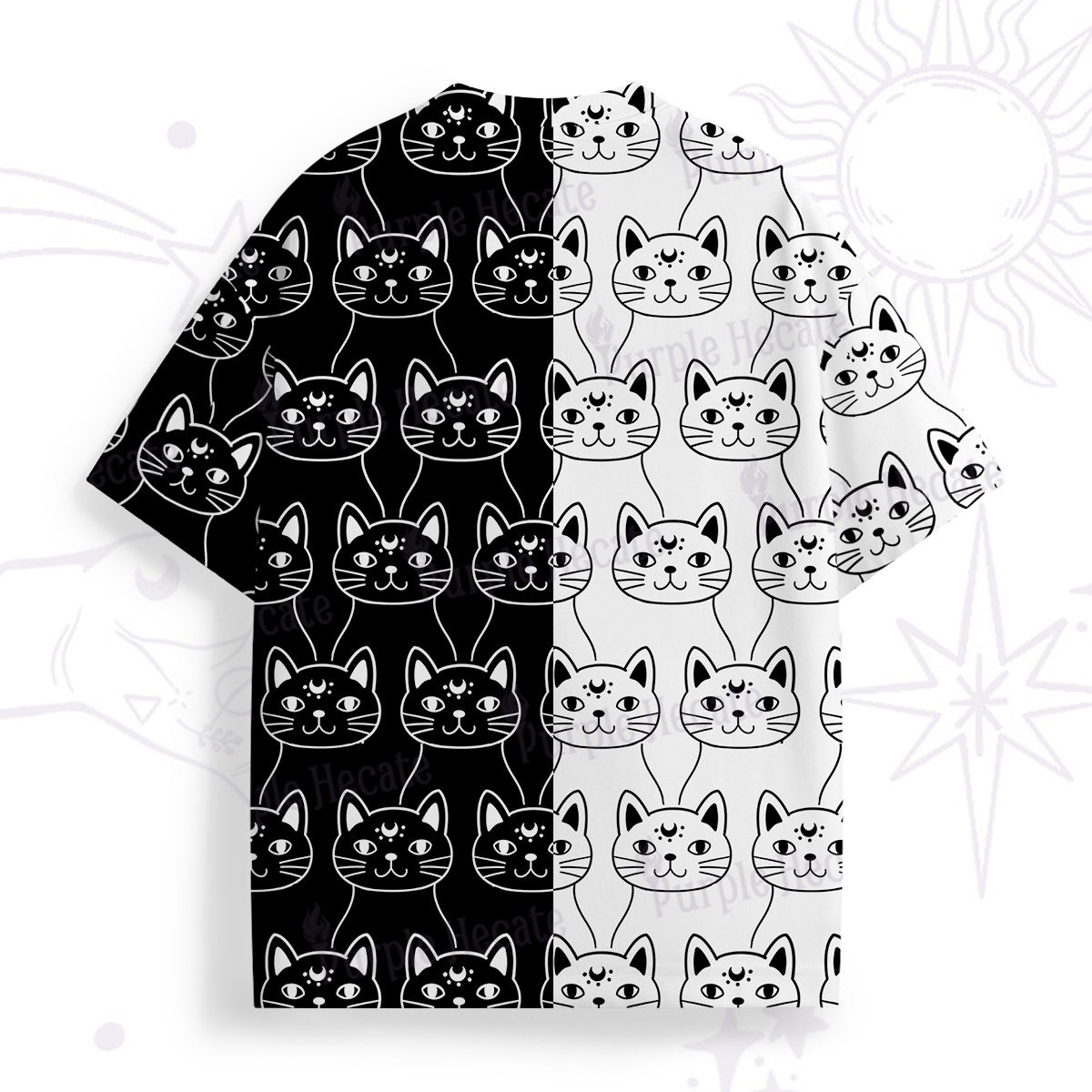 Purplehecate Sketchy Cat All Over Print T-Shirt