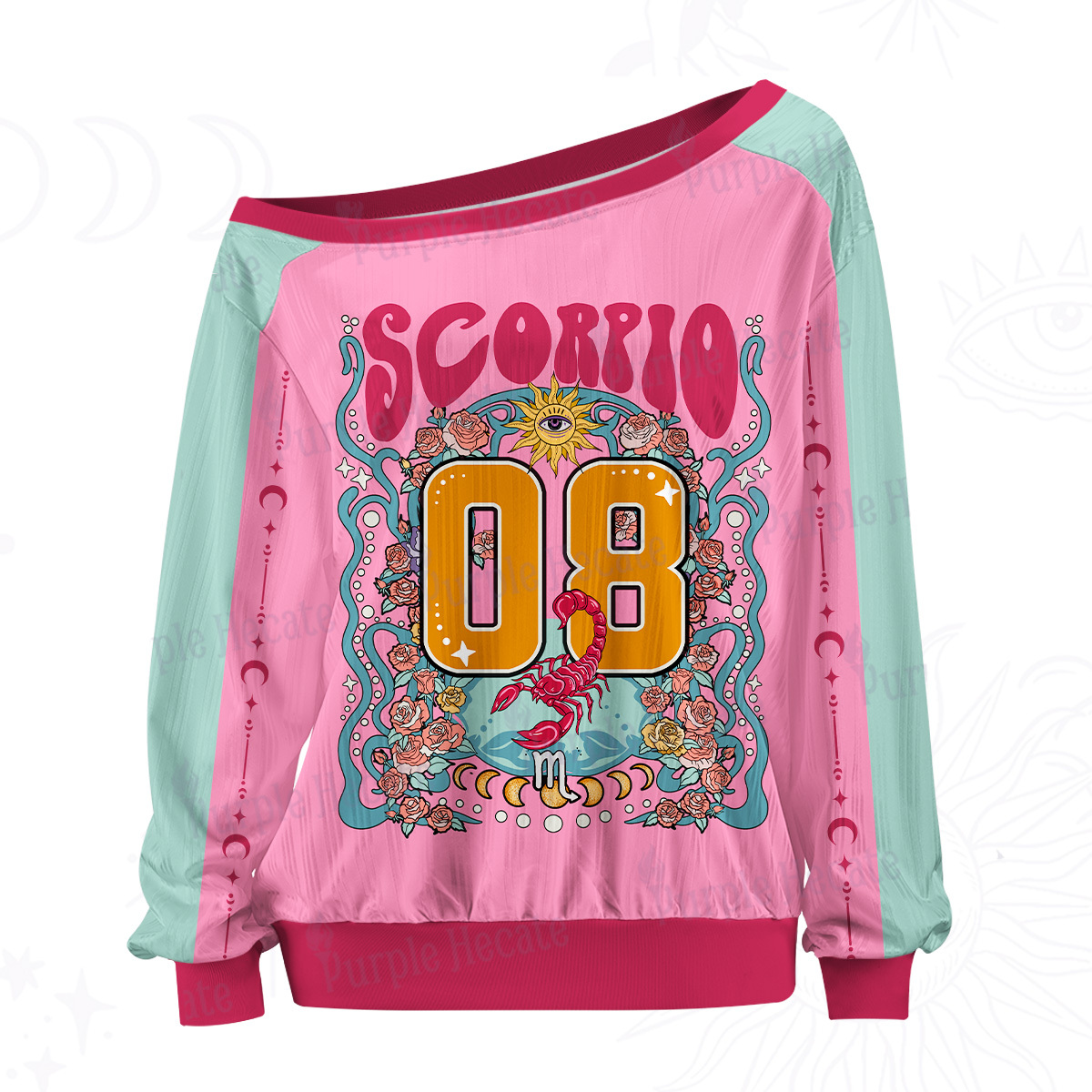 Purplehecate Scorpio Spirit Zodiac Off The Shoulder Graphic Jersey