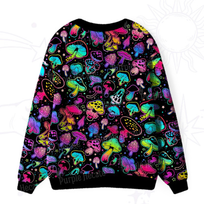Purplehecate Psychedelic Mushroom Rave Ugly Cardigan Sweaters