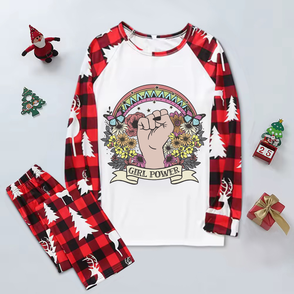 Purplehecate Girl Power Elk Christmas Pajamas