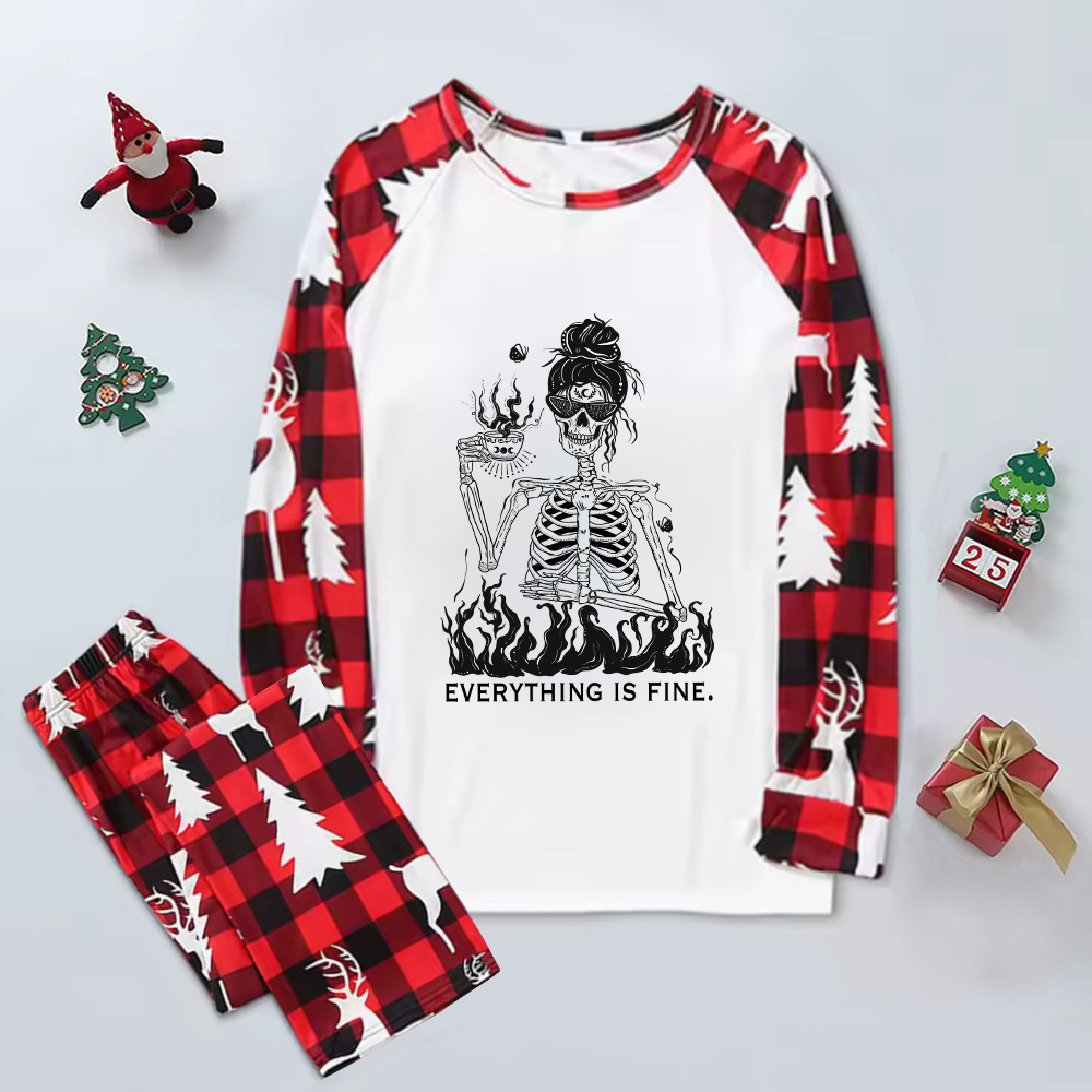 Purplehecate Everything Is Fine Elk Christmas Pajamas