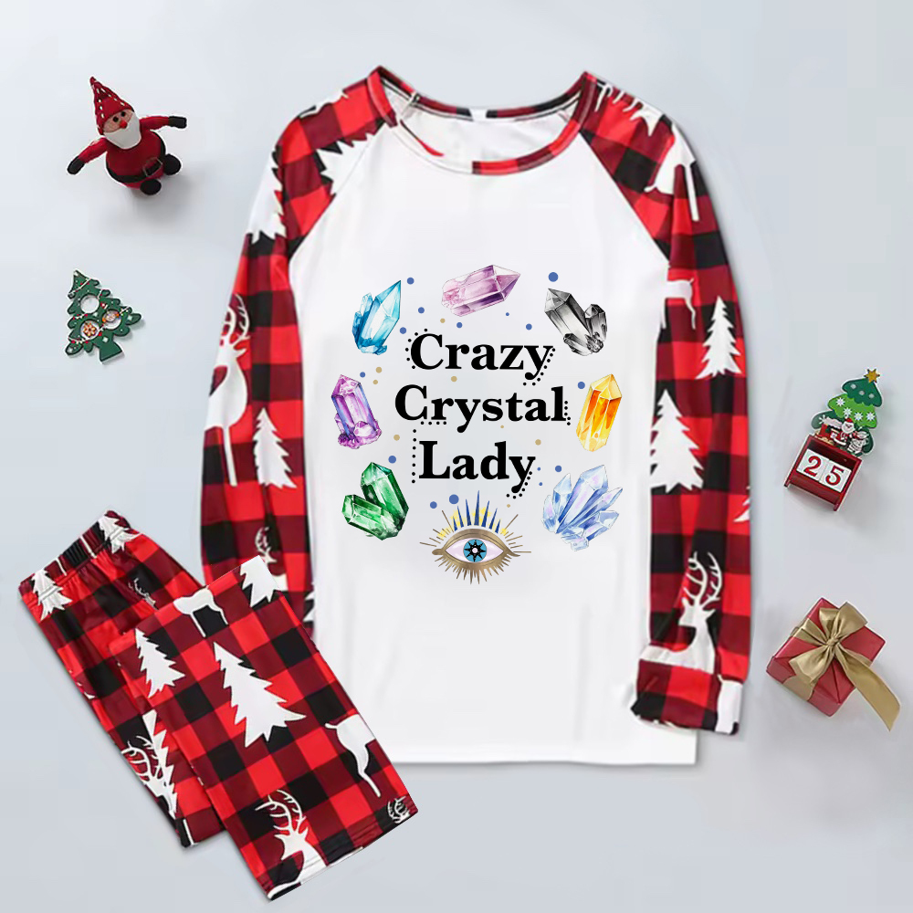 Purplehecate Crazy Crystal Lady Elk Christmas Pajamas