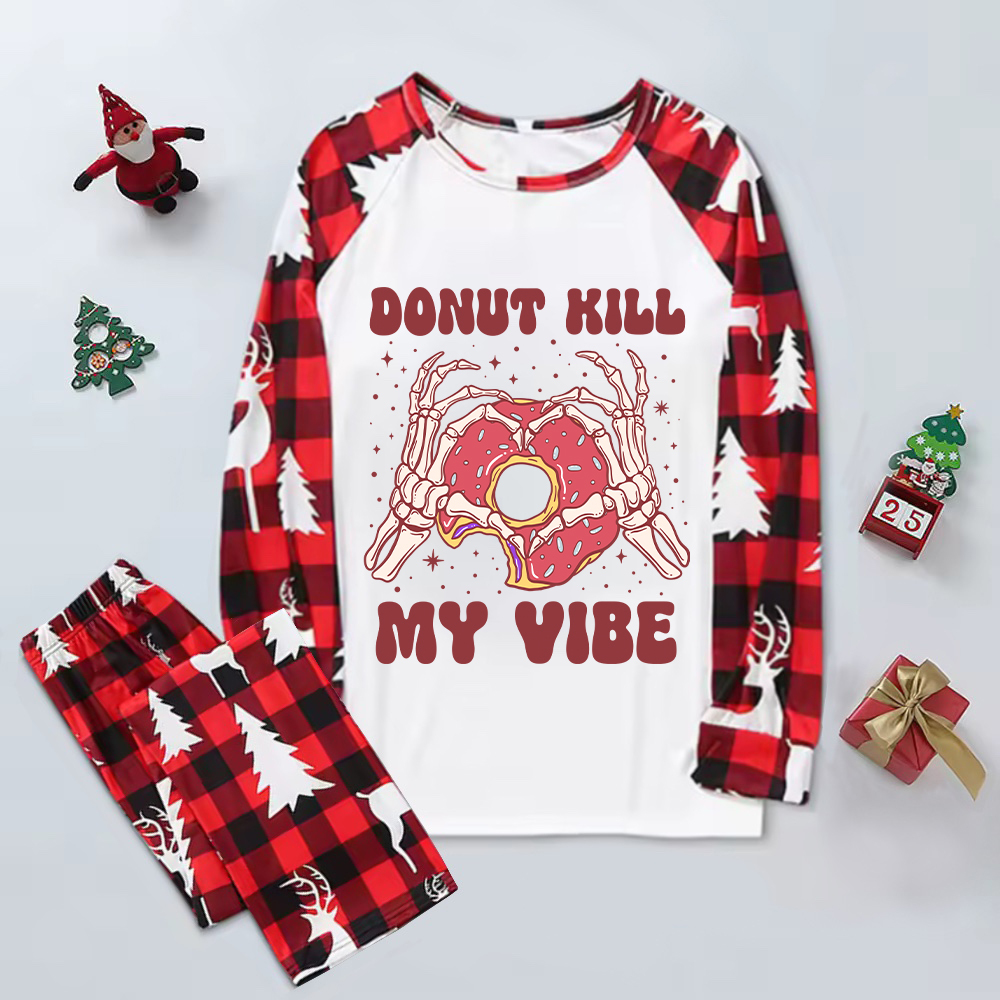 Purplehecate Donut Kill My Vibe Elk Christmas Pajamas