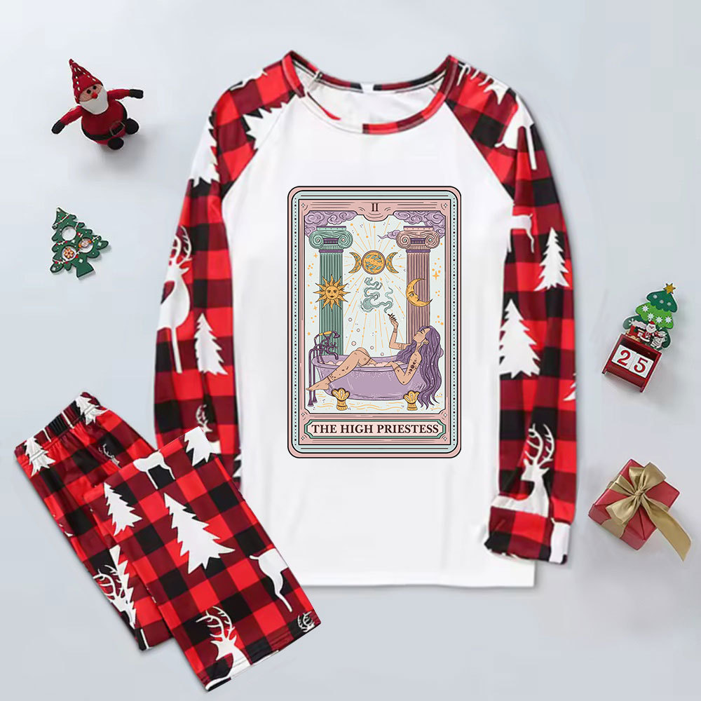 Purplehecate The High Priestess Tarot Elk Christmas Pajamas