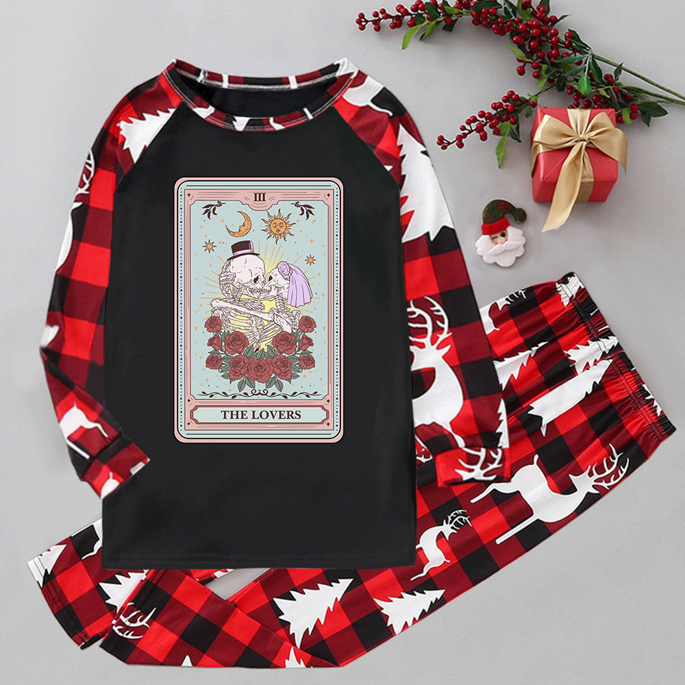 Purplehecate The Lovers Tarot Elk Christmas Pajamas