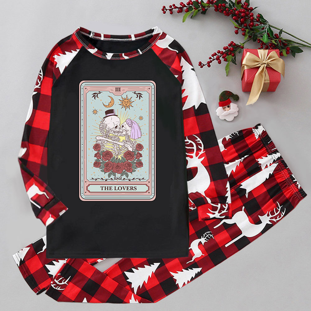 Purplehecate The Lovers Tarot Elk Christmas Pajamas
