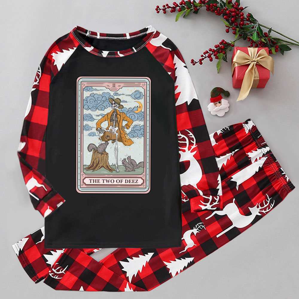 Purplehecate The Two Of Deez Tarot Elk Christmas Pajamas