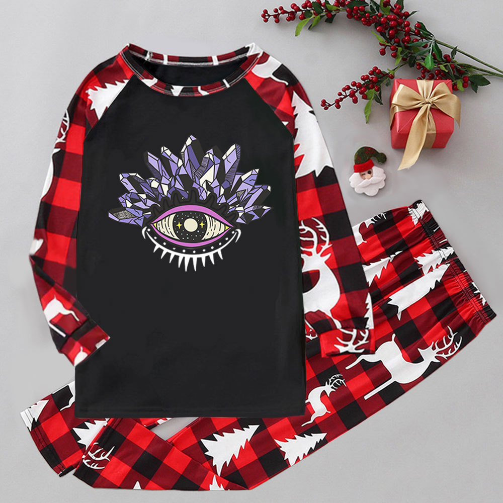 Purplehecate Crystal Eye Elk Christmas Pajamas