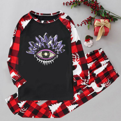 Purplehecate Crystal Eye Elk Christmas Pajamas