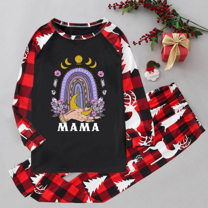 Purplehecate Gothic Mama Rainbow Elk Christmas Pajamas