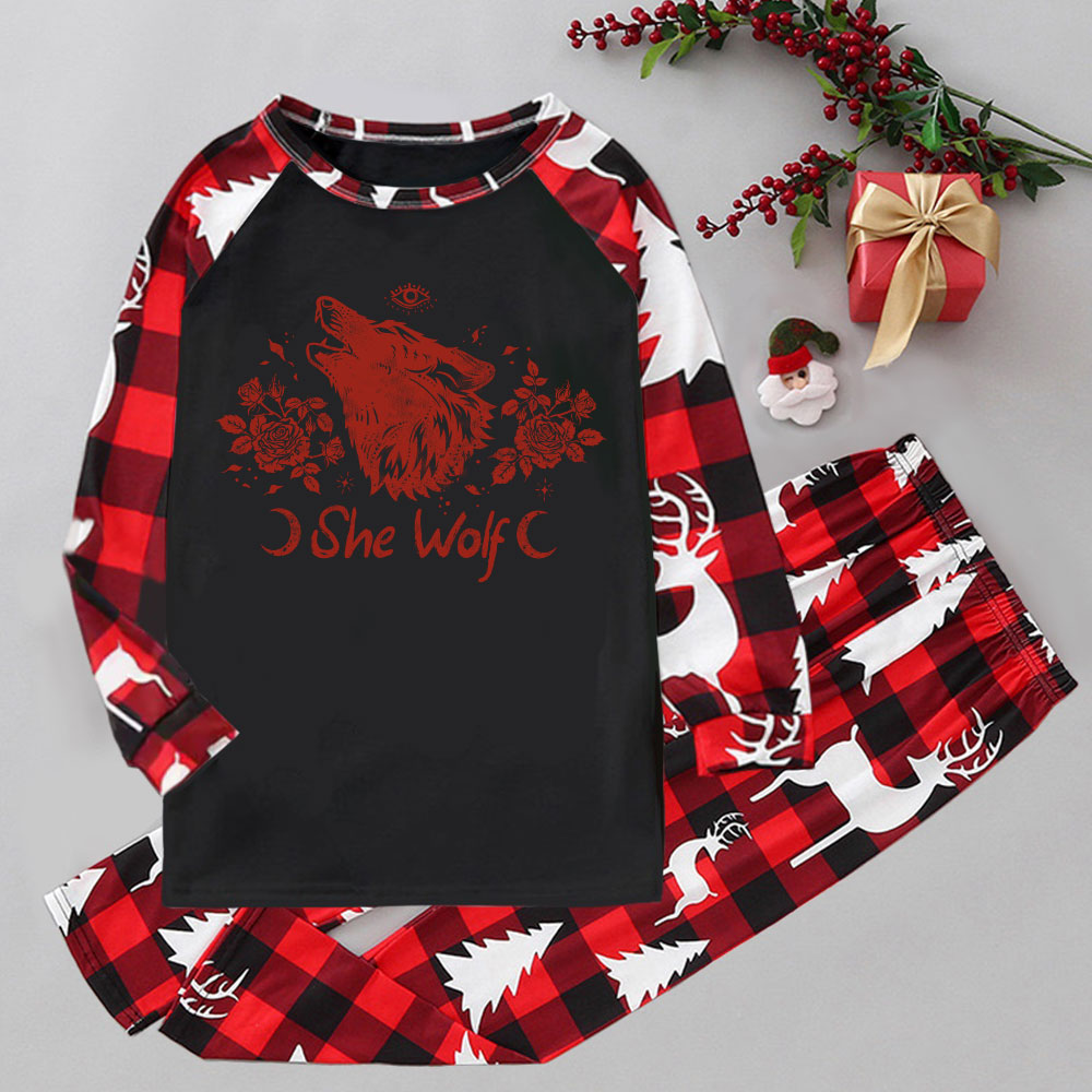 Purplehecate She Wolf Elk Christmas Pajamas