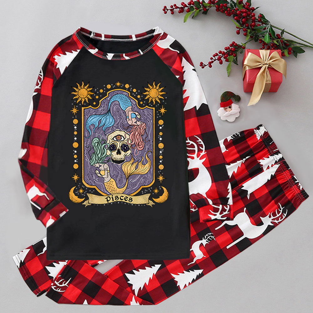 Purplehecate Pisces Zodiac Elk Christmas Pajamas