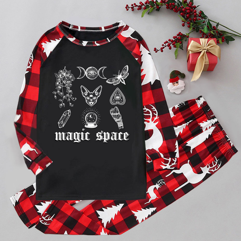 Purplehecate Magic Space Elk Christmas Pajamas