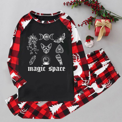 Purplehecate Magic Space Elk Christmas Pajamas