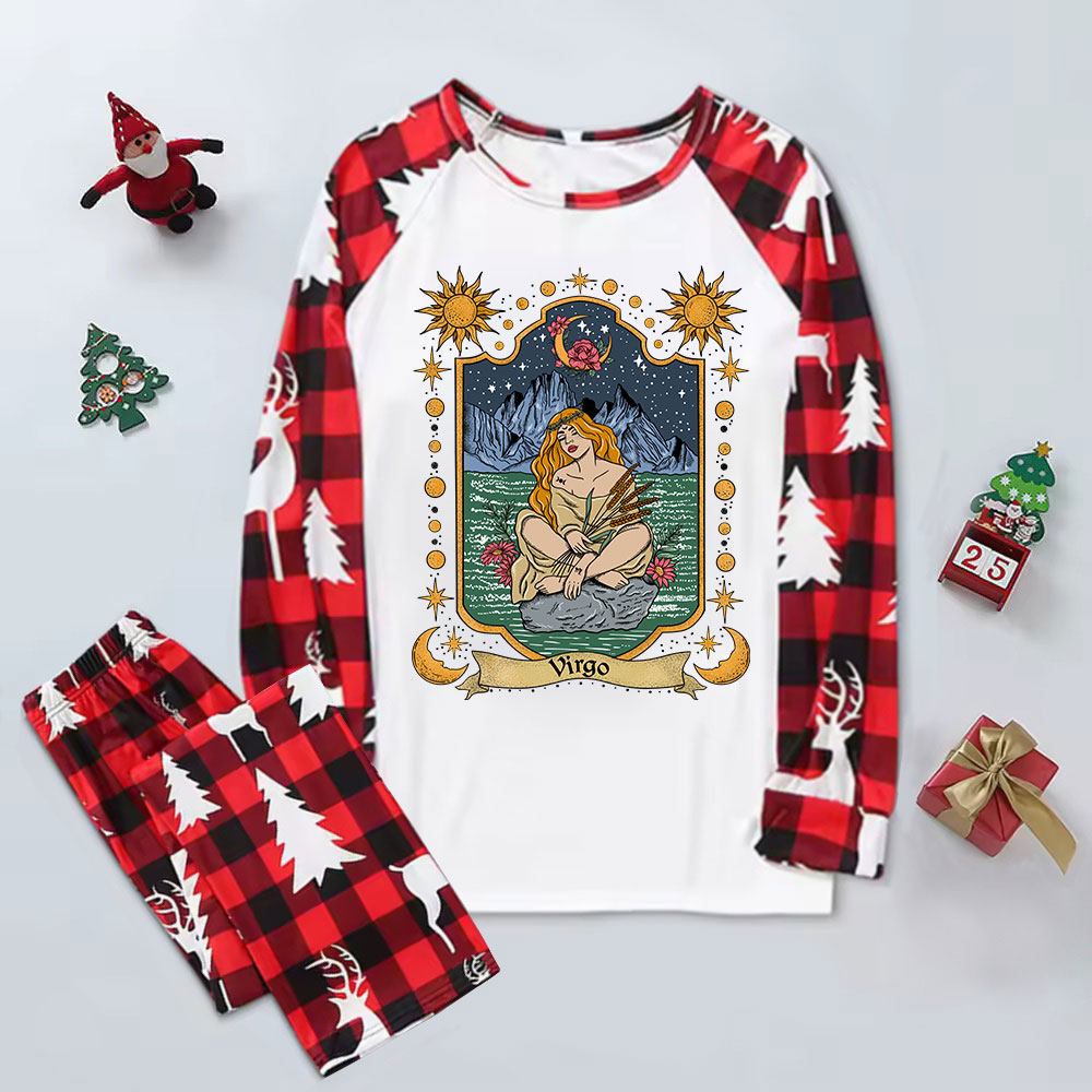 Purplehecate Virgo Zodiac Elk Christmas Pajamas